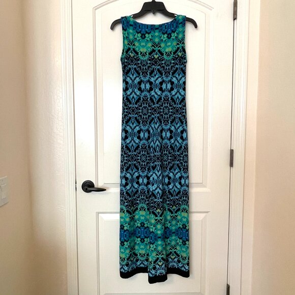 Draper's & Damon's Petites Dress 8P Bead Trim Sleeveless Maxi V Neck - Picture 5 of 9